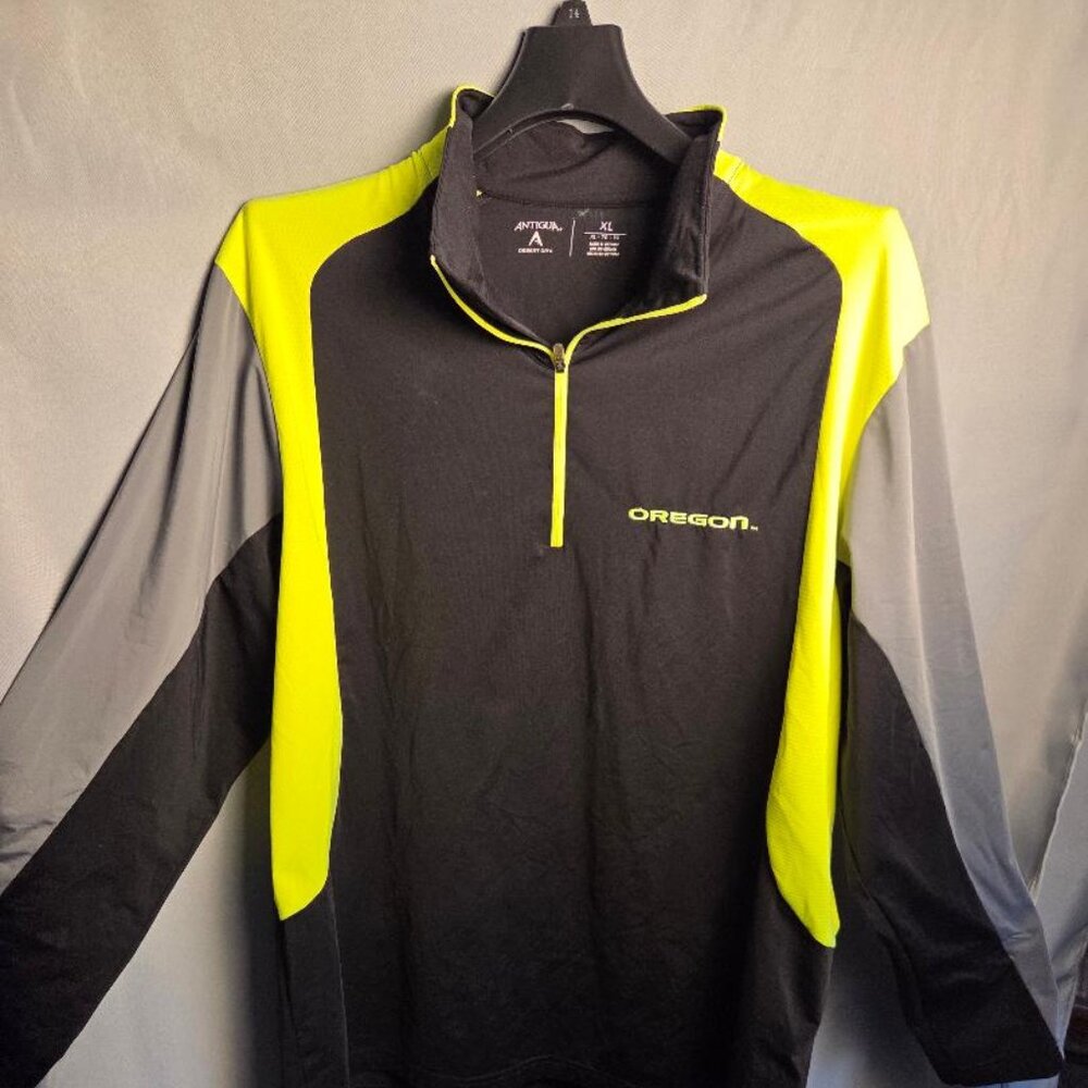 Antiqua Desert Dry Xtra-Lite Jacket Black, Grey and Yellow Men’s Size XL Oregon